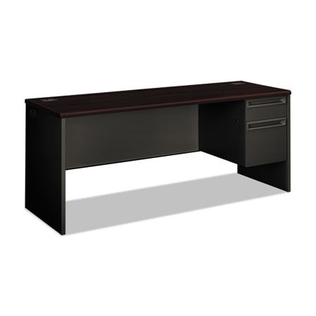 Hon HON, 38000 SERIES RIGHT PEDESTAL CREDENZA, 72W X 24D X 29.5H, MAHOGANY/CHARCOAL 38856RNS
